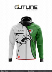 Personalizowana bluza sportowa dla klubu Jaguar Gdańsk (biało-zielona)